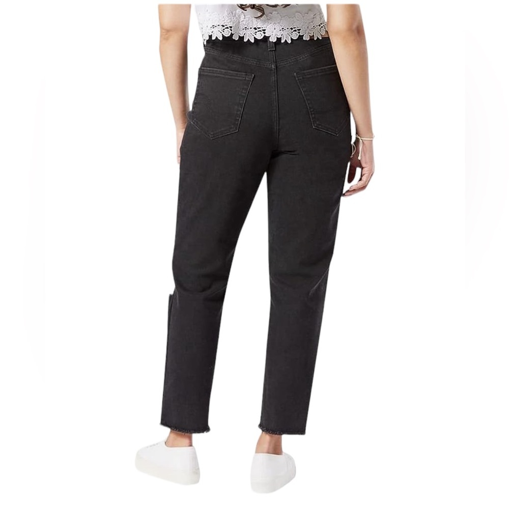 Signature by Levi Strauss Women's 90's Mom Jean Black Torn Distressed Size 4 W27 - Picture 2 of 7